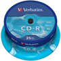 VERBATIM CD-R DATALIFE 700MB SPINDLE 25-PACK 43432